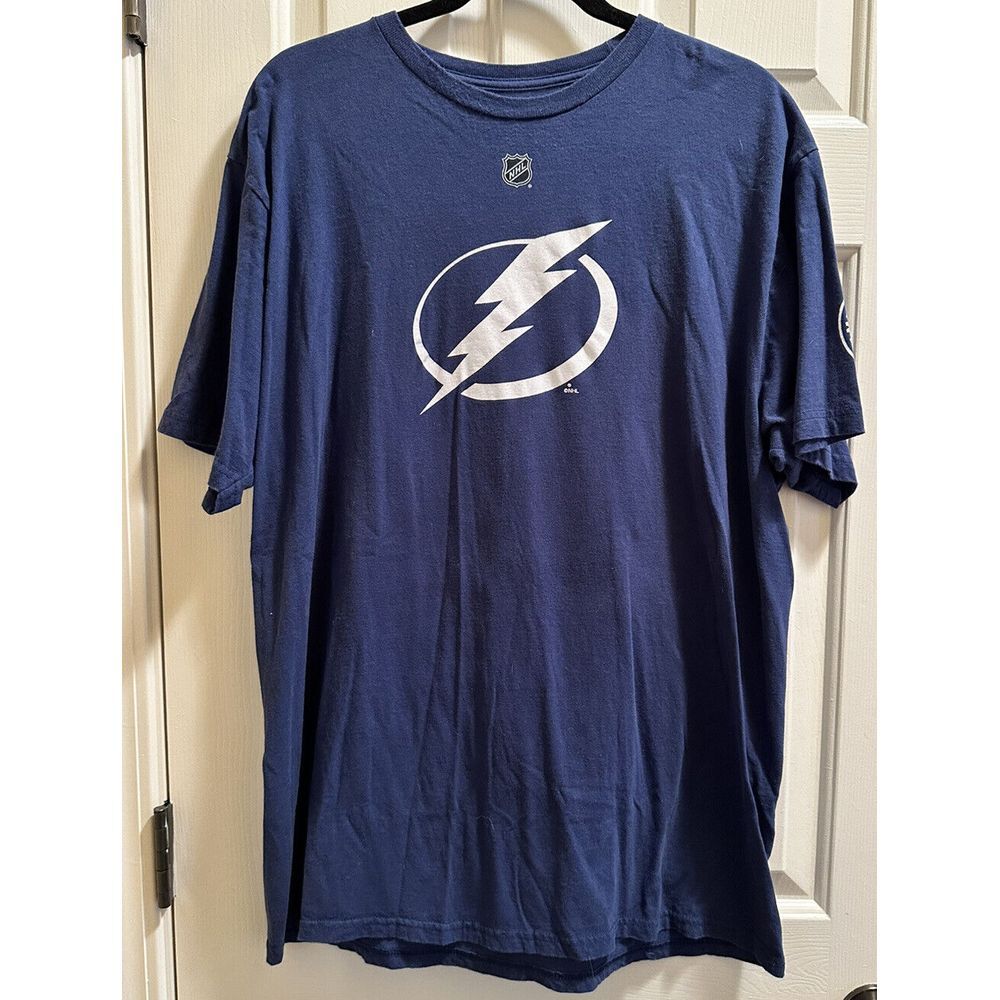Tampa Bay Lightning T Shirt Men's XL Blue Adult‎ Logo Hockey NHL